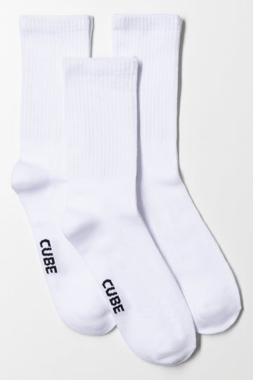 3 Pack Anklet Socks White