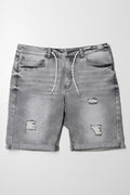 Ripped Drawstring Short Grey