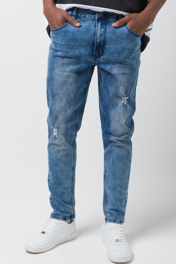 Ripped Skinny Denim Jeans Blue