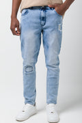 Ripped Skinny Denim Jeans Light Blue (1)