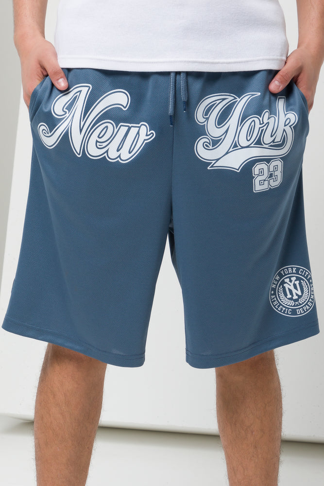 New York Basketball Short Blue