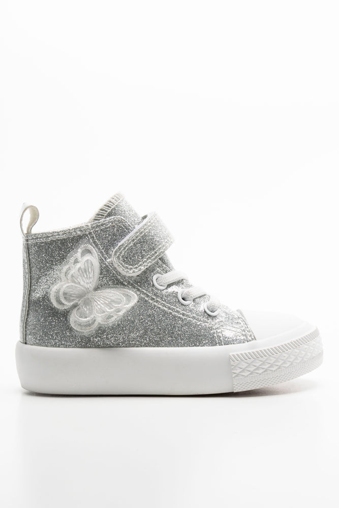 Glitter Hightop Sneaker Silver