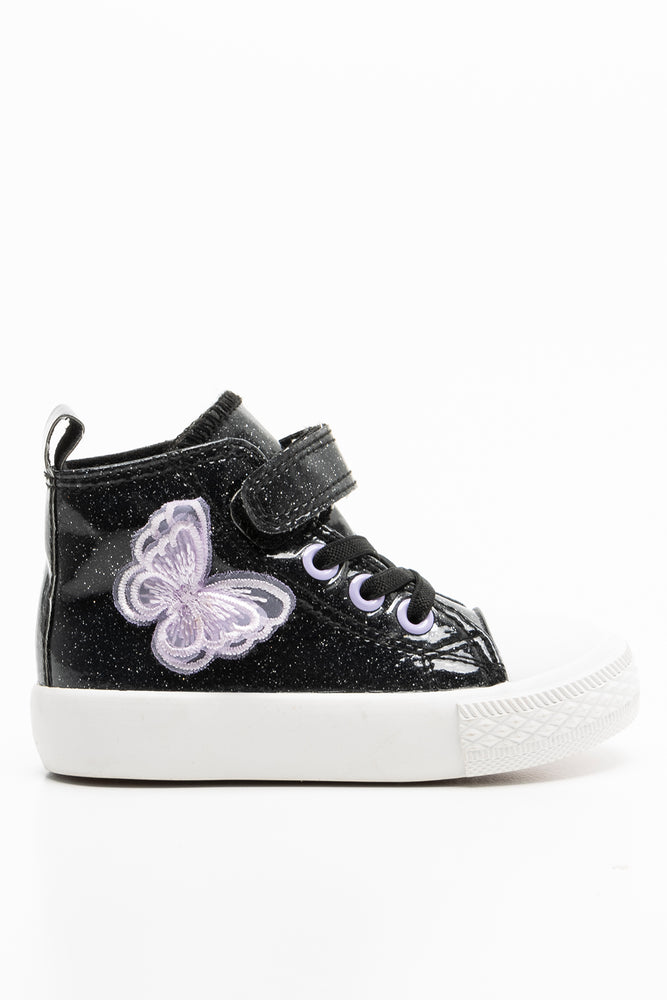 Glitter Hightop Sneaker Black