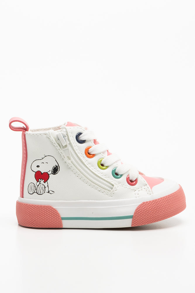 Snoopy High Top Sneaker White