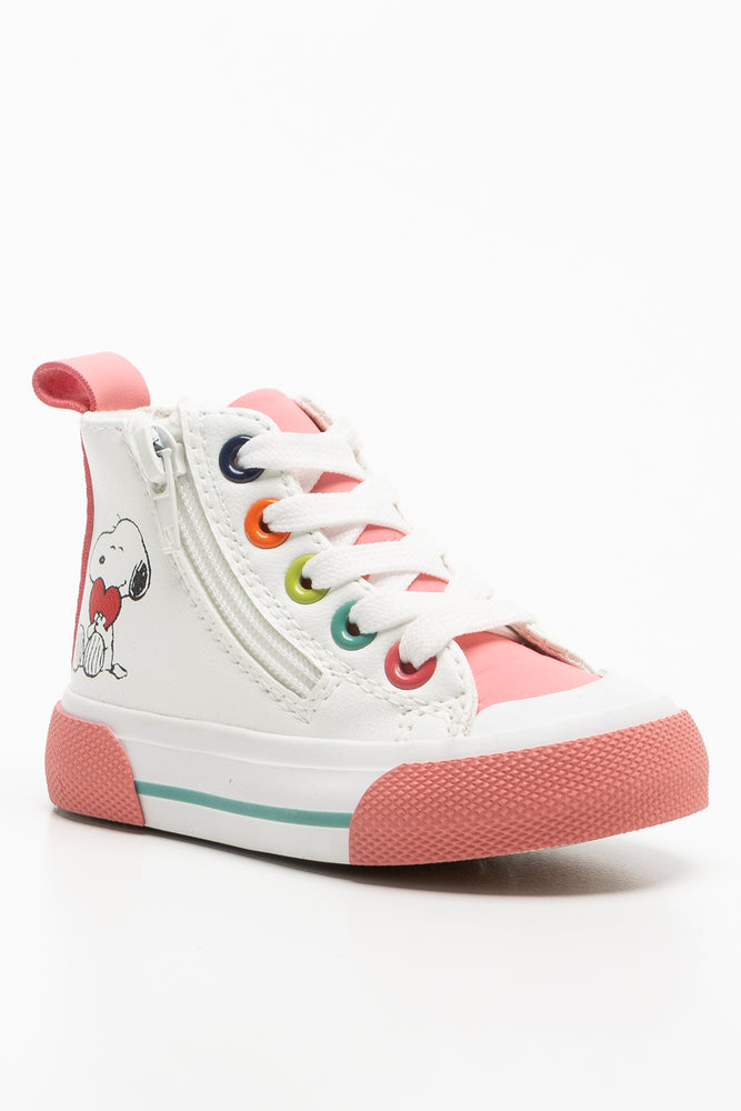 Snoopy High Top Sneaker White