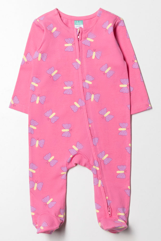 Butterfly Babygrow Pink