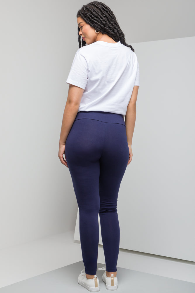 Wide Waist Leggings Navy (3)