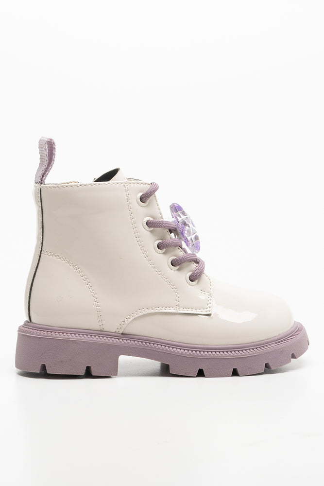 Lace Up Boot Cream