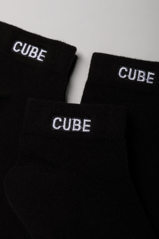 3 Pack Low Cut Socks Black