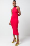 Seamless Halterneck Bodycon Dress Red (1)