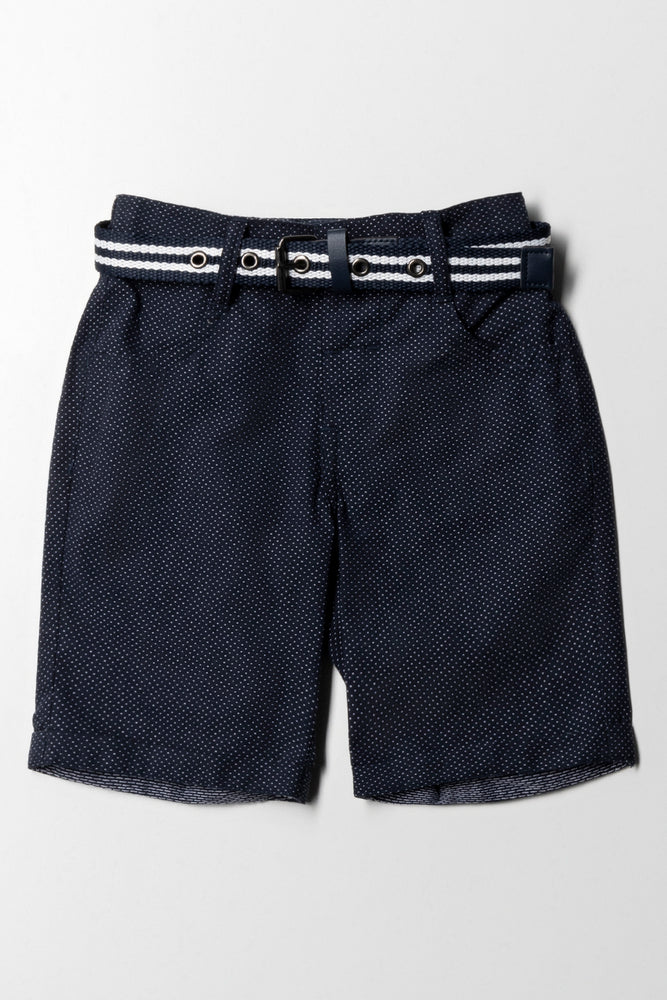 Chino Short With Belt Navy