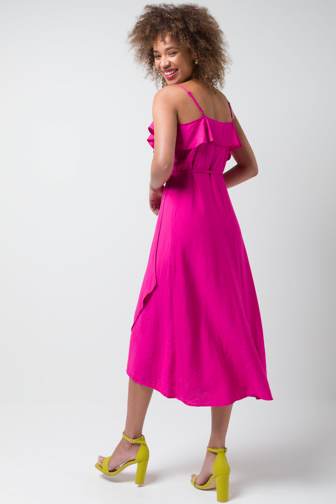 Strappy Wrap Dress Pink (2)