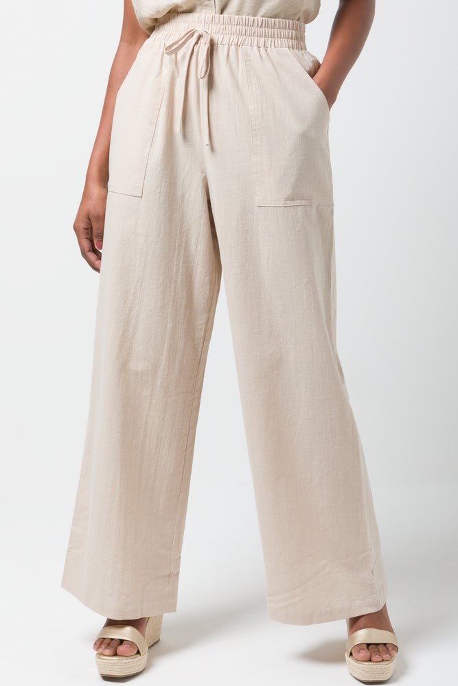 Relaxed Pull On Pants Natural