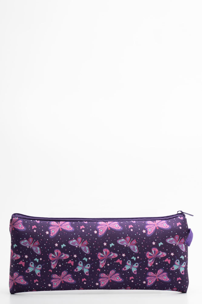 Single Zip Long Pencil Bag Purple