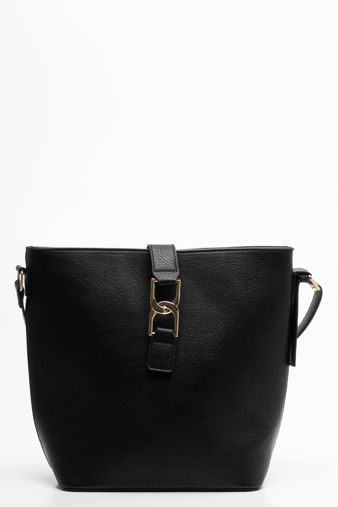 Belted Tote Bag Black