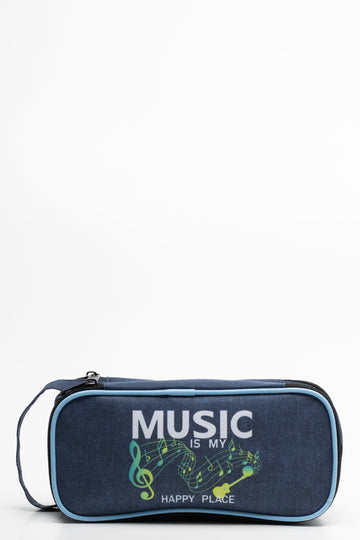 Music is Life Pencil Bag  Blue