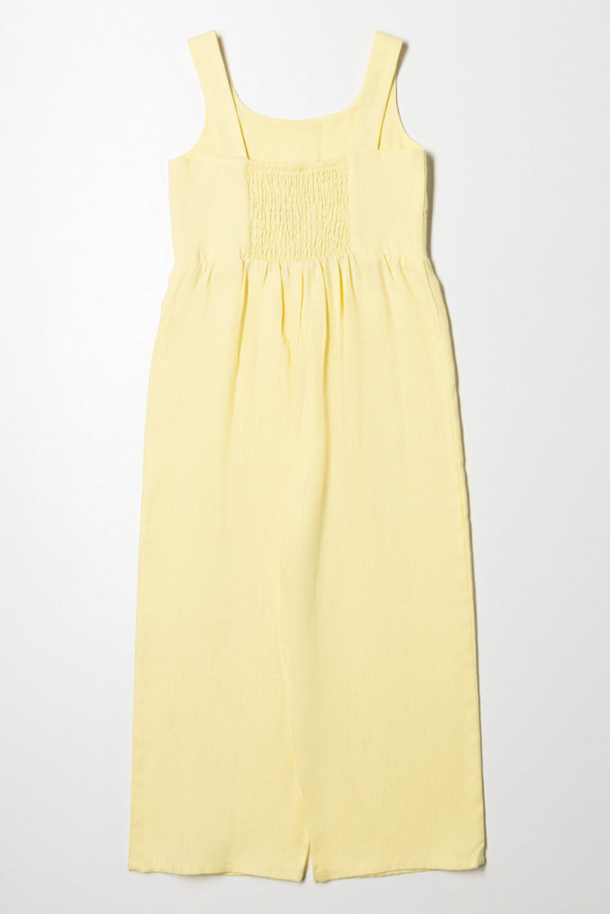 Lace Trim Jumpsuit Yellow (2)