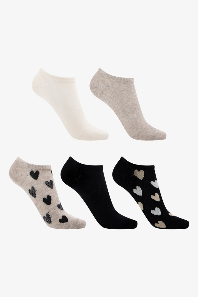 5 Pack Low Cut Socks Natural