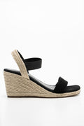 Elastic Espadrille Wedge Black (1)