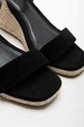 Elastic Espadrille Wedge Black (2)