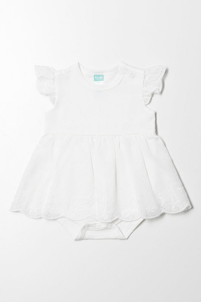 Anglaise Frill Dress White