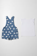 Dungaree And T-Shirt Set Blue (5)