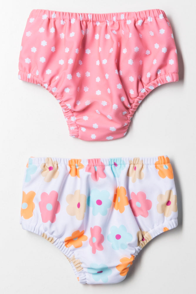 2 Pack Flower Swim Nappies Pink (3)