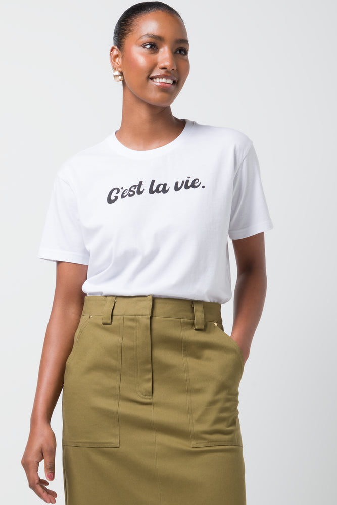 C'est La Vie Short Sleeve T-Shirt White