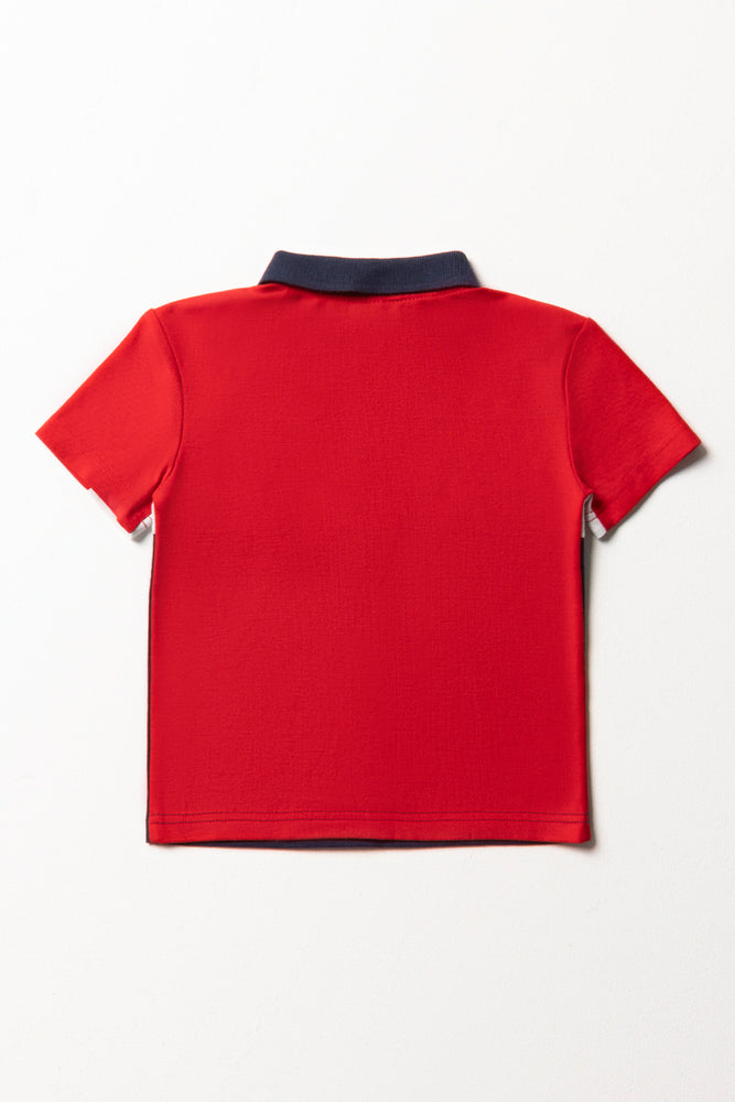 Colourblock Golfer Red (2)