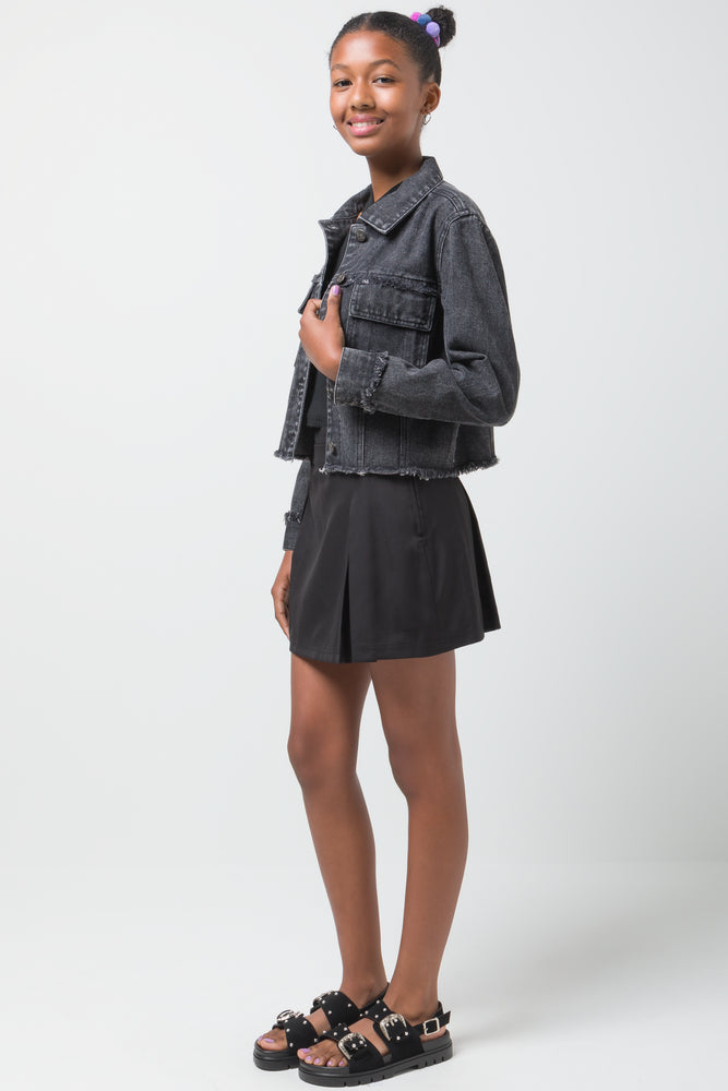 Frayed Edges Denim Jacket Black (1)