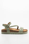 Diagonal Strap Sandal Green (1)