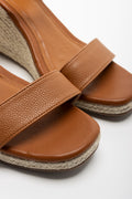 Elastic Espadrille Wedge Brown (2)