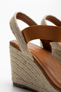 Elastic Espadrille Wedge Brown (3)