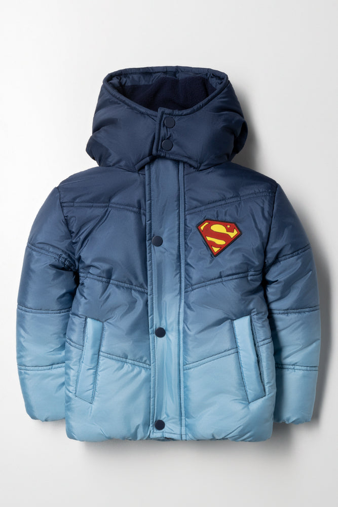 Superman Puffer Jacket Navy