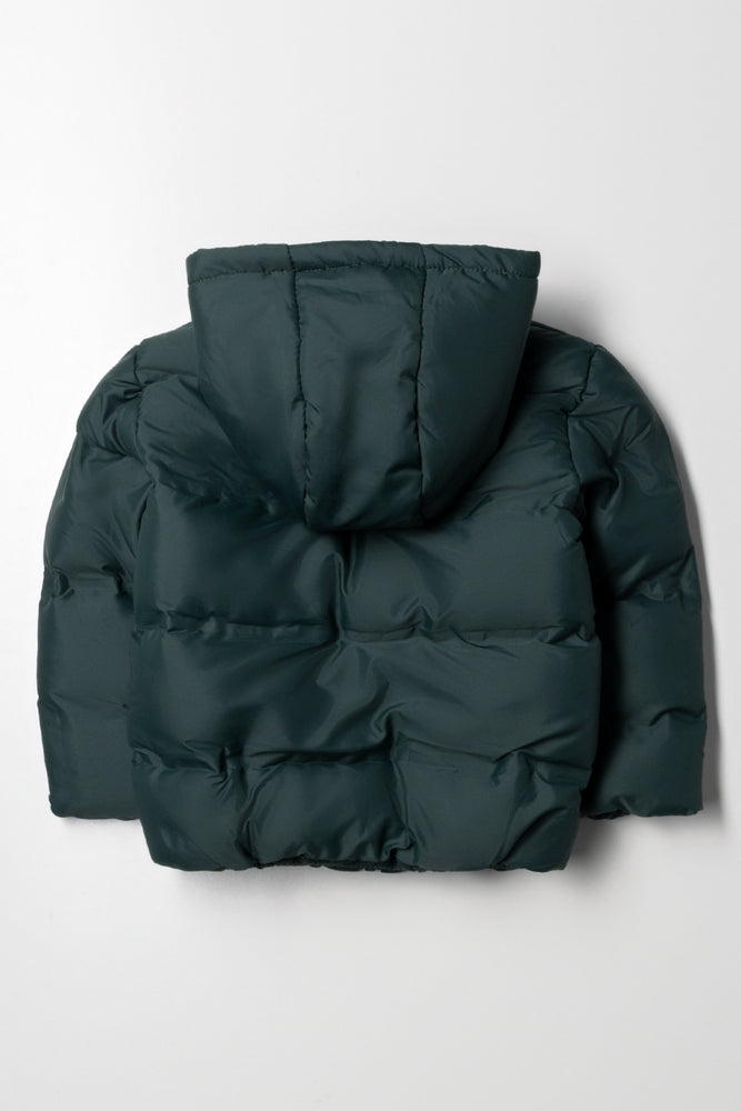 Hooded Puffer Jacket Green (3)