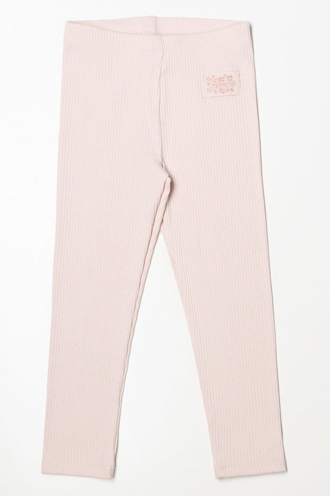 Rib Leggings Light Pink