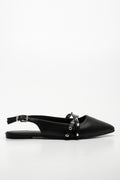 Slingback Pointed Mule Sandal Black (1)