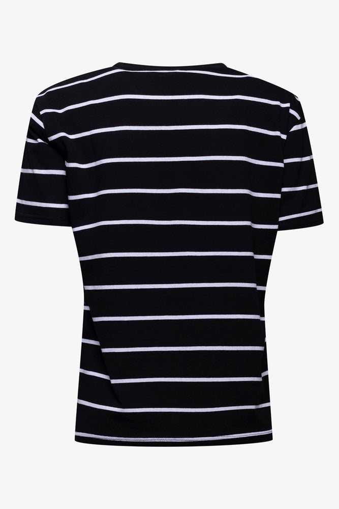 Stripe Short Sleeve T-Shirt Black And White