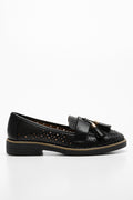 Cut Out Tassel Loafer Black (1)