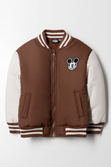 Mickey Mouse Bomber Jacket Brown