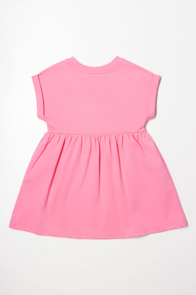 Short Sleeve Dress Pink (2)