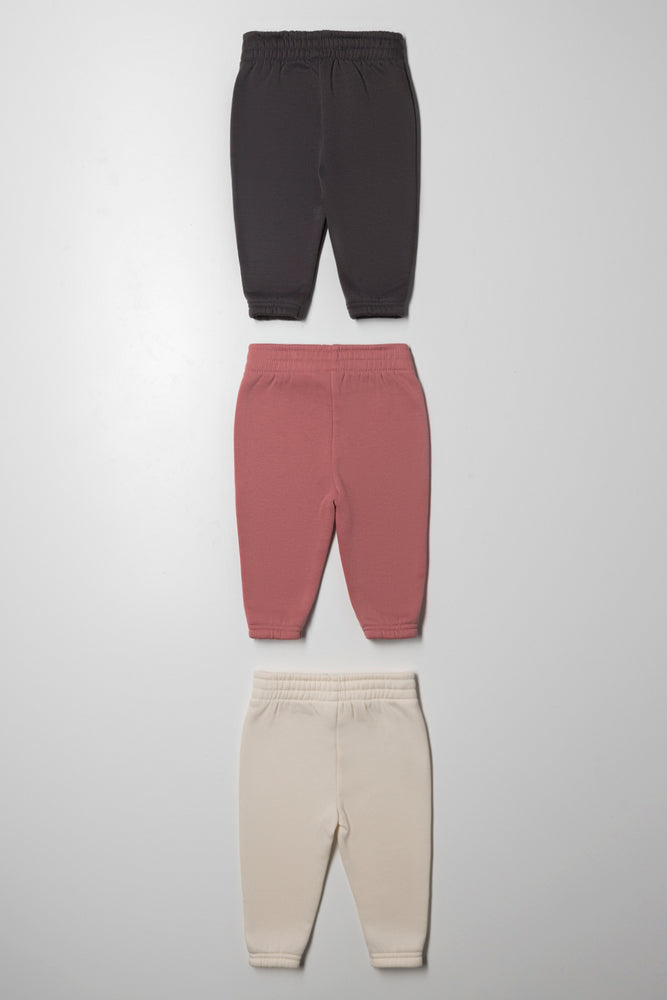 3 Pack Trackpants Peach, Pink And Dark Grey (2)