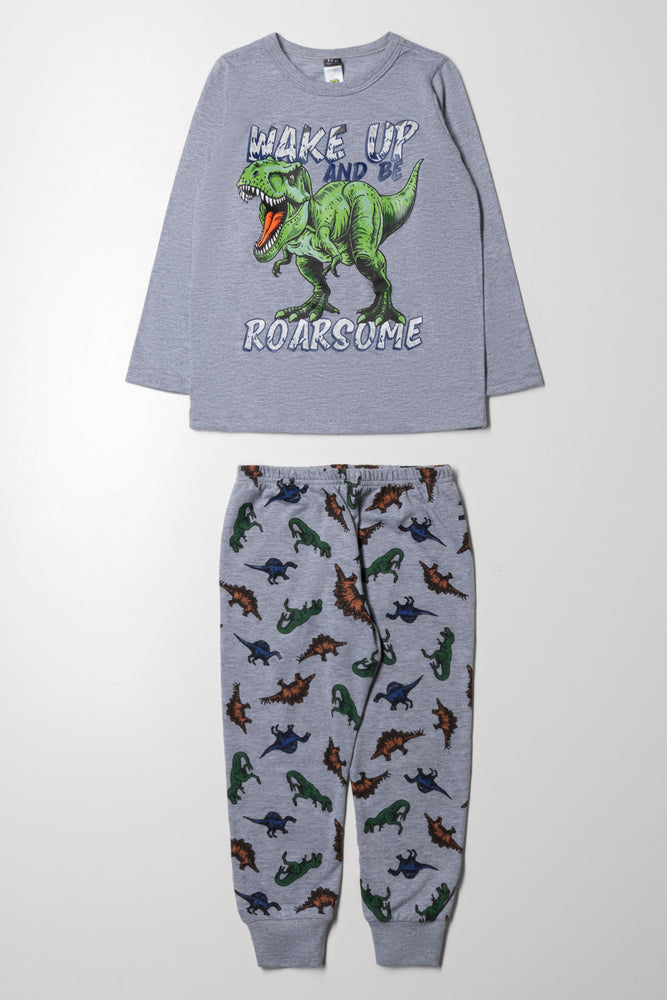 Dinosaur Long Sleeve Pyjamas Grey