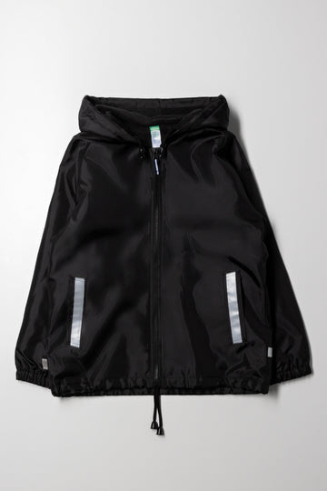 Unisex Reflective Rain Jacket Primary Black