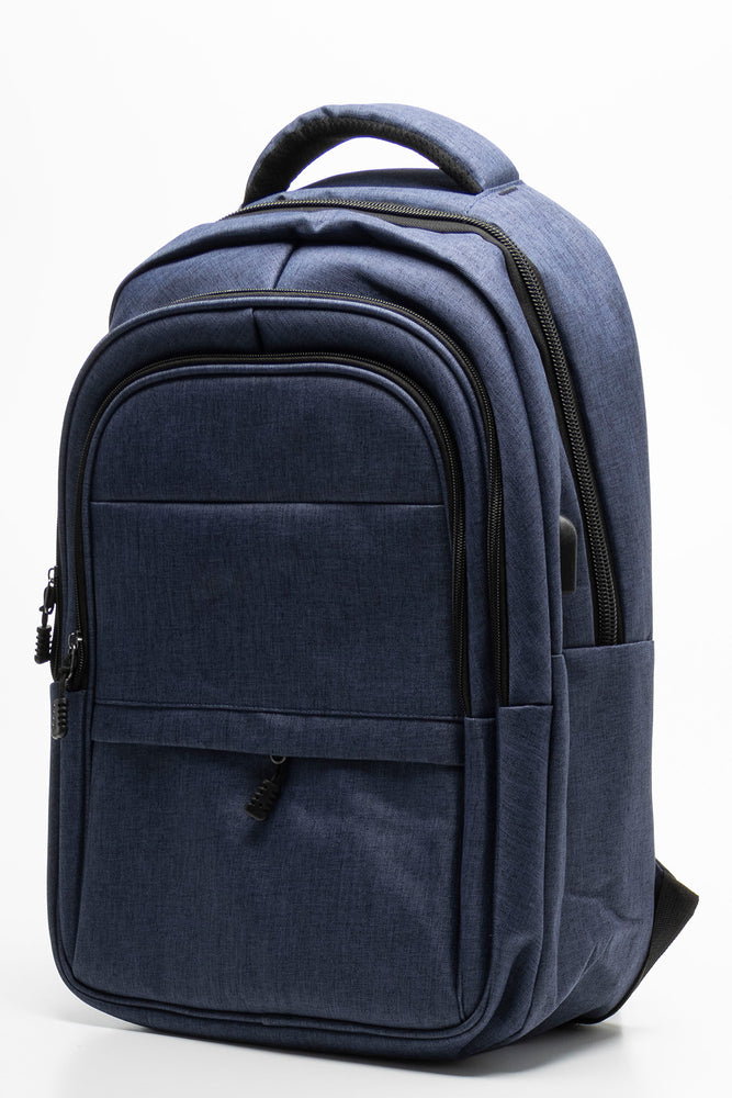 3 Divison Laptop USB Bag Dark Blue