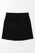 Paper Bag Denim Skirt Black (2)