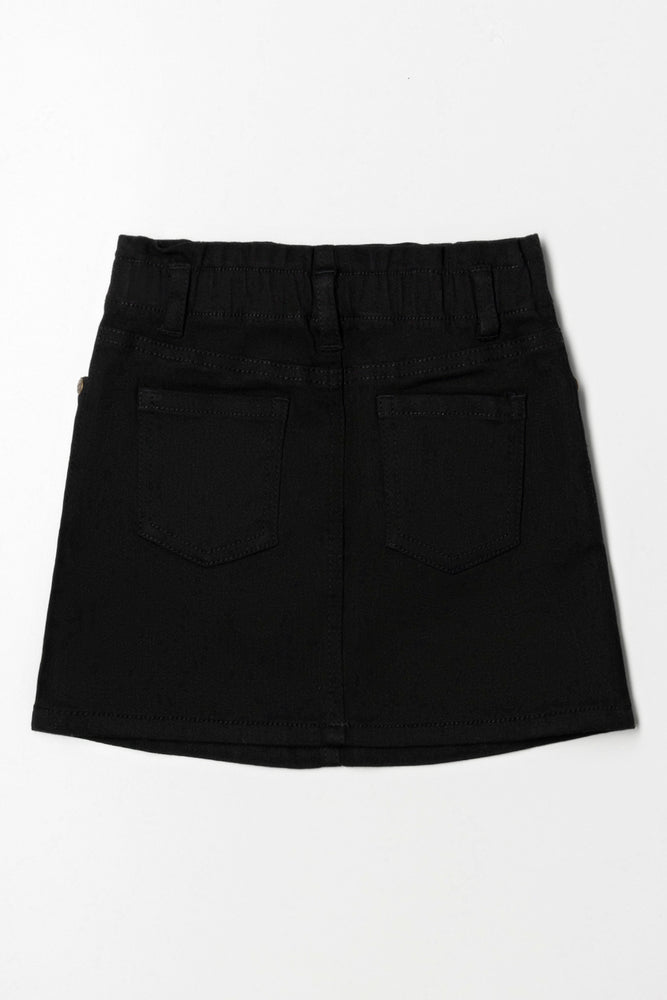 Paper Bag Denim Skirt Black (2)