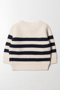 Stripe Crew Neck Jersey Cream (2)