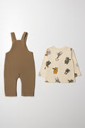 Bear Corduroy Dungaree Set Brown (5)