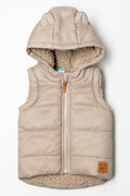 Sleeveless Hooded Jacket Natural